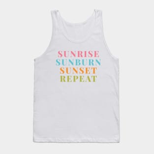 Sunrise Sunburn Sunset Repeat Shirt, Summer Shirts For Women, Beach Shirt, Summer Shirt, Beach Shirts For Women, Vacay Mode, Vacation Shirt Tank Top